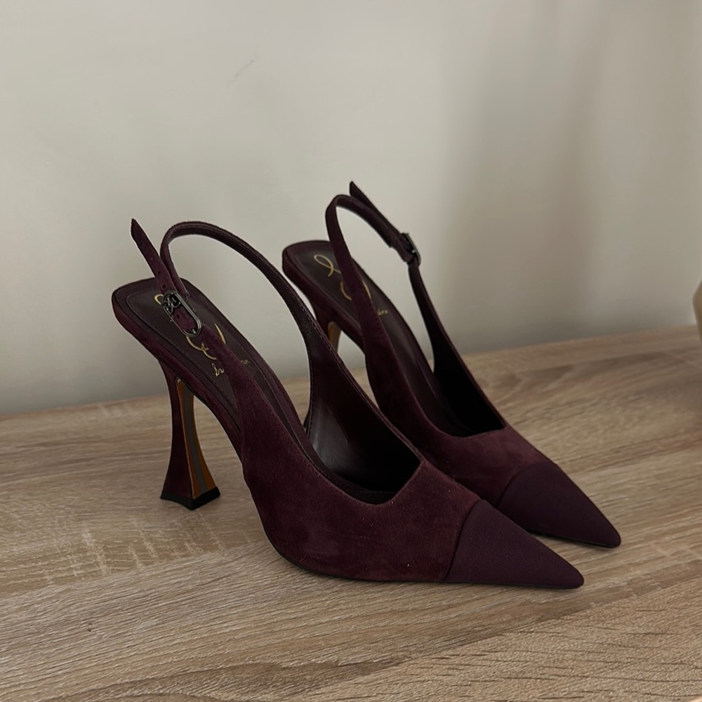 Sam Edelman Dark Burgundy Slingback Pointed Toe Pump